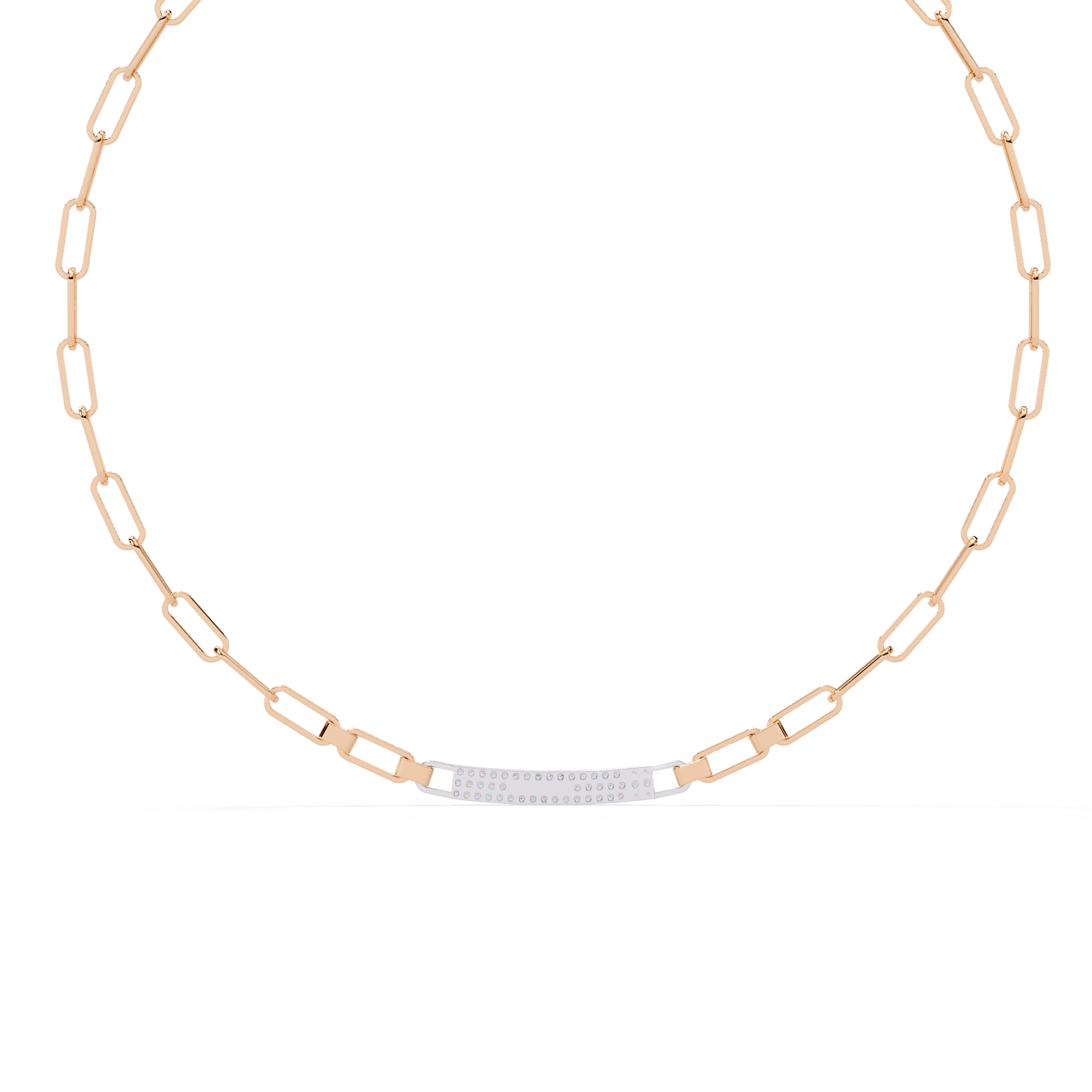 Solitairekart 0.43ct Linear Link Natural Diamond Chain Necklace-HI Color, VS-SI Clarity